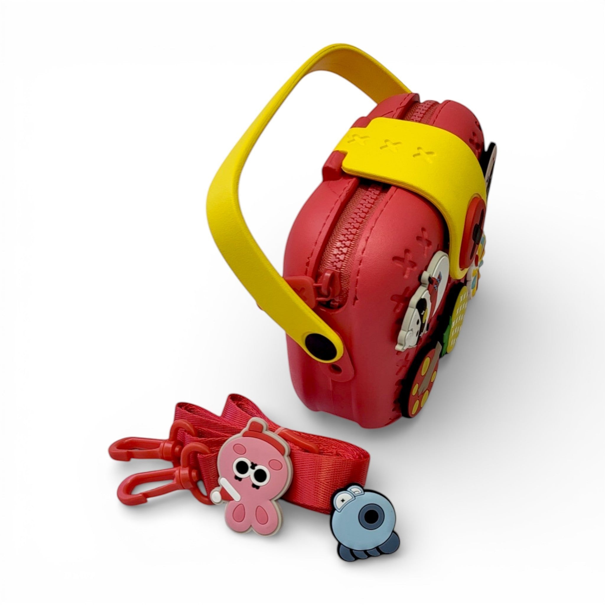 Kids EVA Handbag with Charms & Crossbody Strap | Zipper Bag