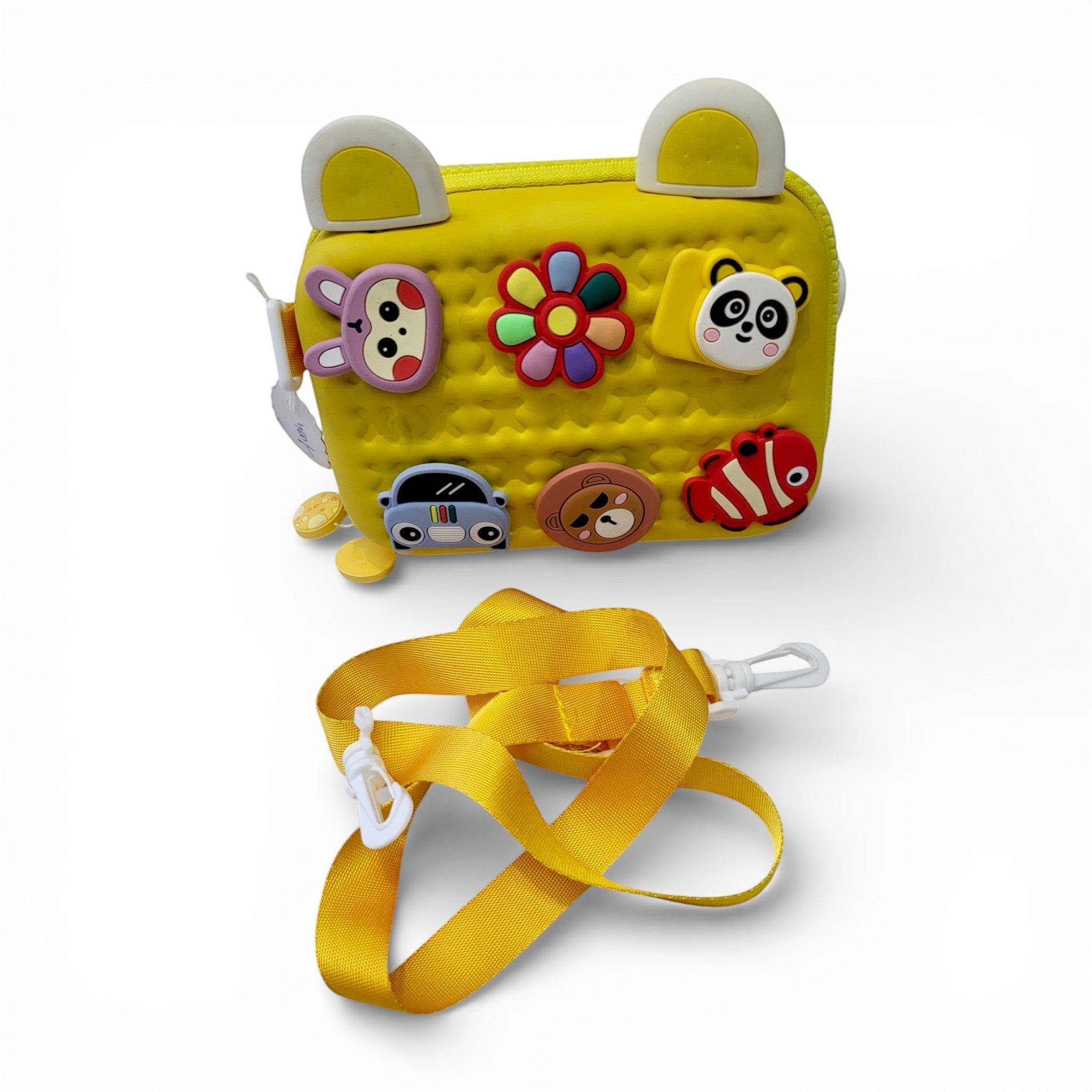 Kids Bunny Ear EVA Zipper Bag with Charms & Strap | Girls Purse