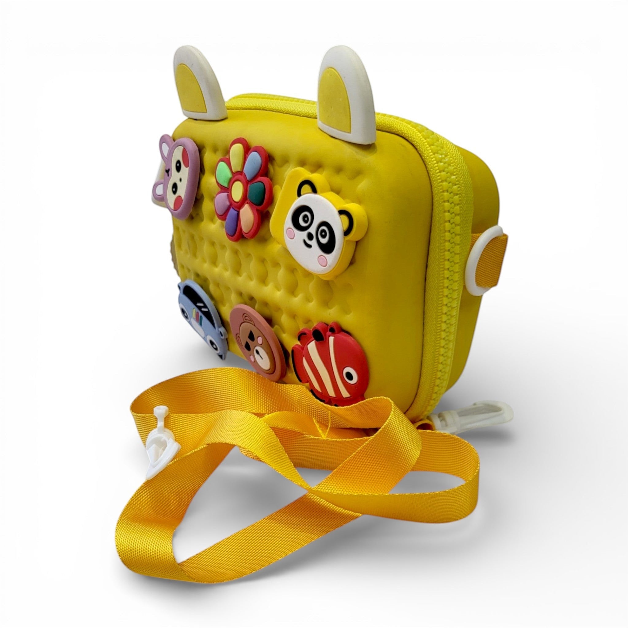 Kids Bunny Ear EVA Zipper Bag with Charms & Strap | Girls Purse