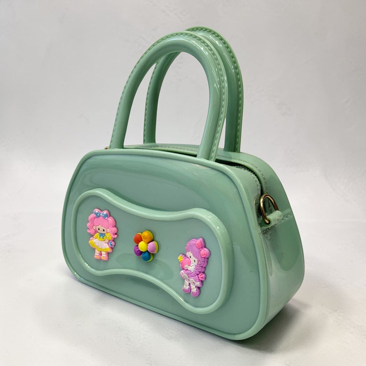 Kids Jelly Barrel Bag with Chain | Cute Cartoon Handbag for Girls