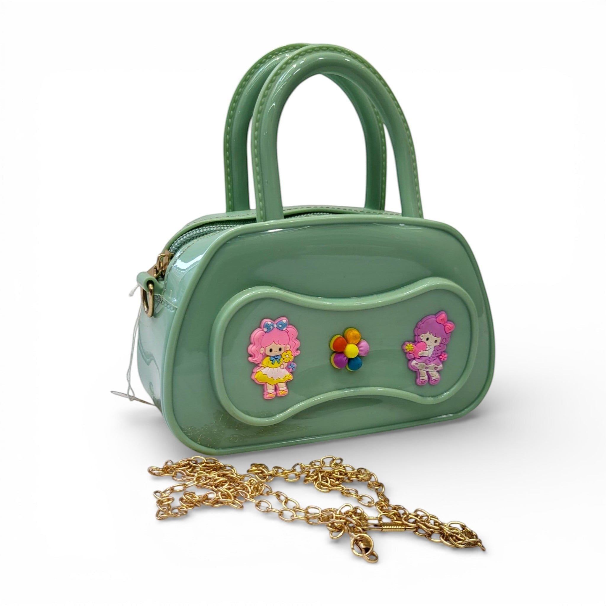 Kids Jelly Barrel Bag with Chain | Cute Cartoon Handbag for Girls