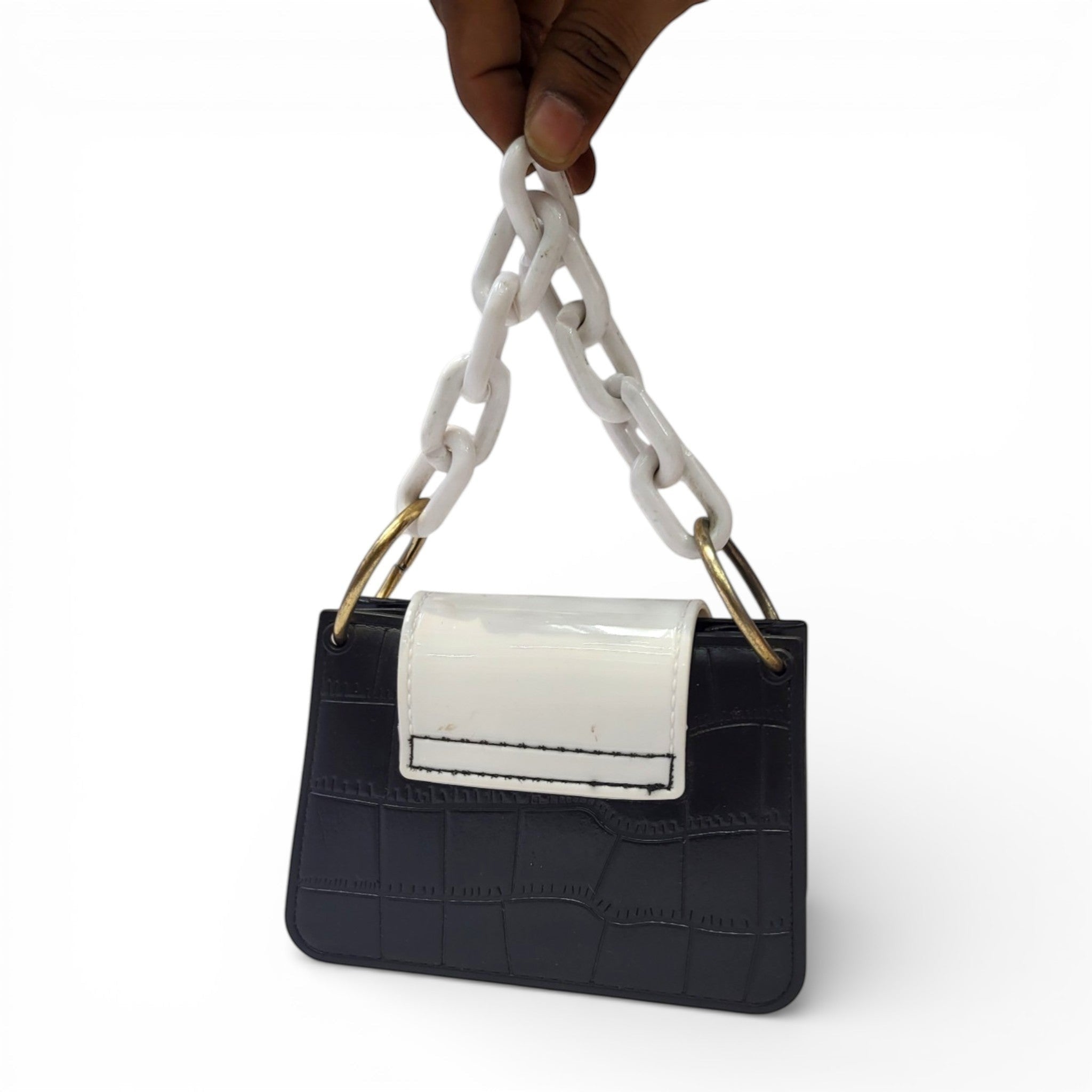 Kids Croc Mini Flap Bag with Chunky Chain | Cute Sling Bag for Girls