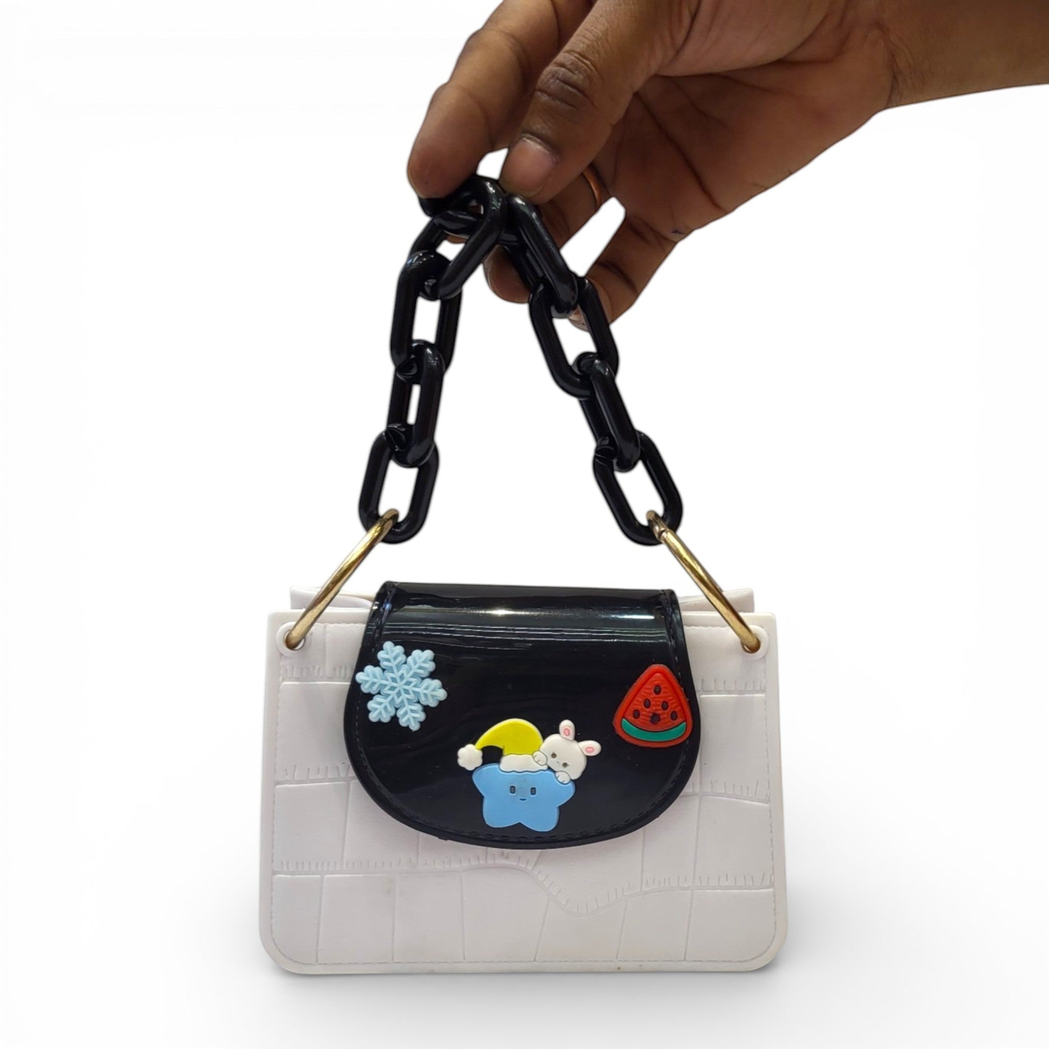 Kids Croc Mini Flap Bag with Chunky Chain | Cute Sling Bag for Girls