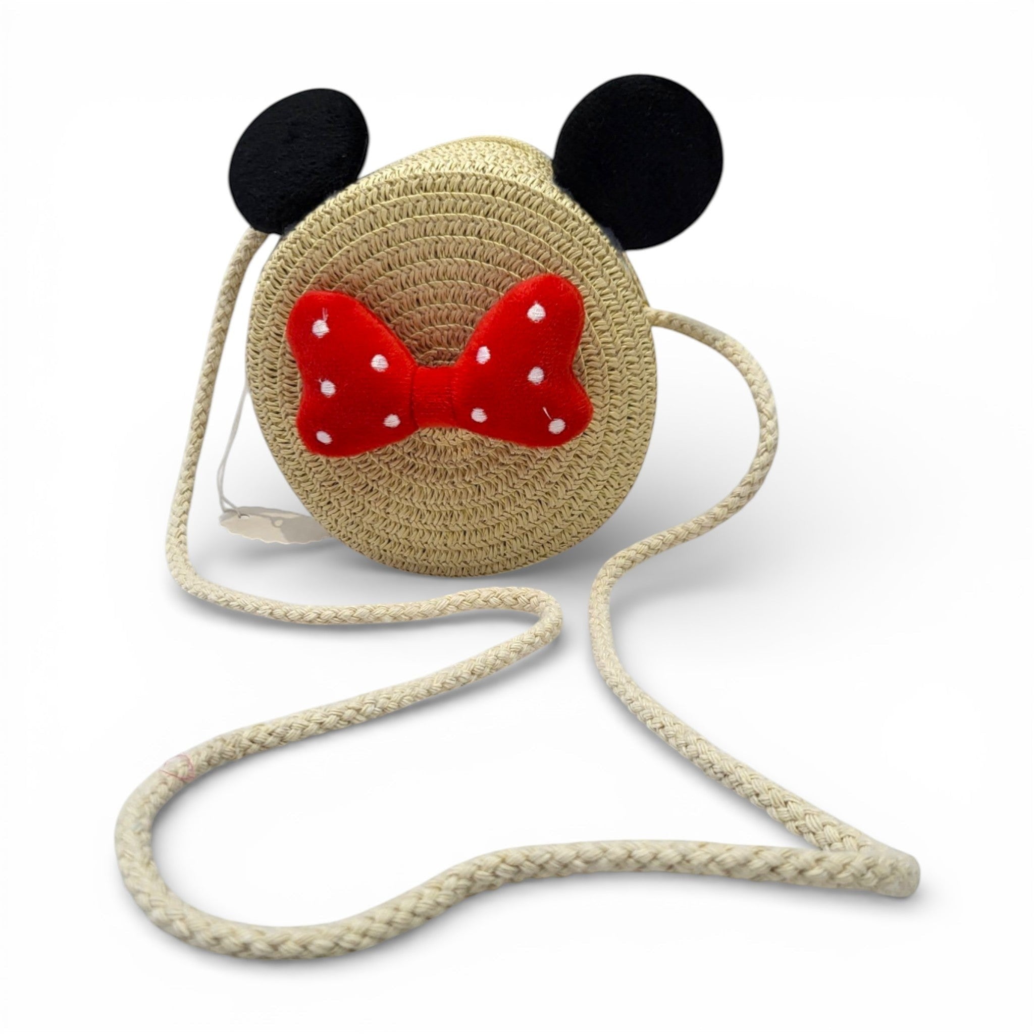 Minnie Mouse Inspired Rope Sling Bag for Kids | Cotton Woven Crossbody Purse for Girls