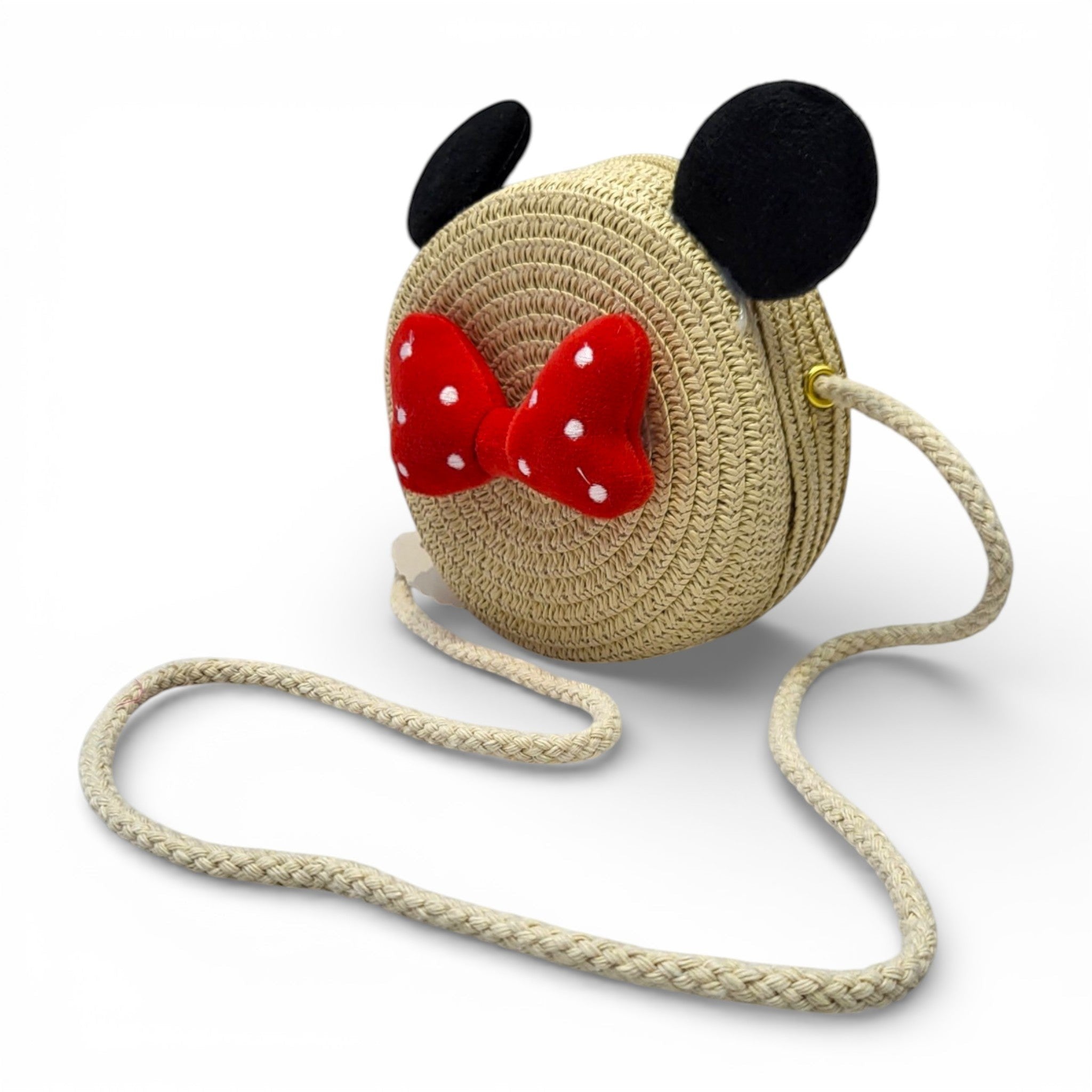Minnie Mouse Inspired Rope Sling Bag for Kids | Cotton Woven Crossbody Purse for Girls