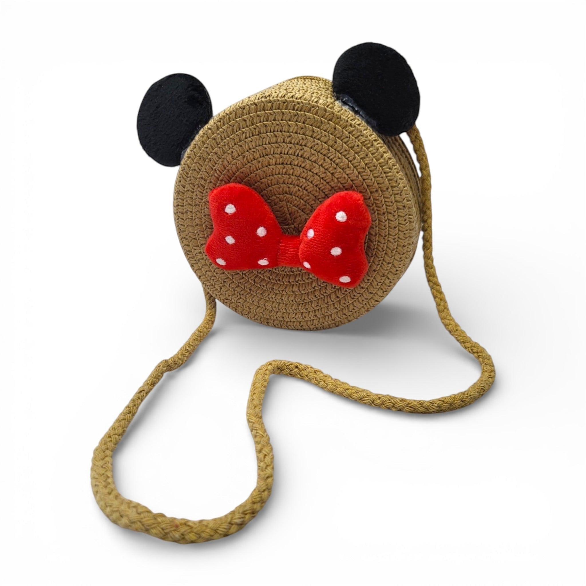 Minnie Mouse Inspired Rope Sling Bag for Kids | Cotton Woven Crossbody Purse for Girls