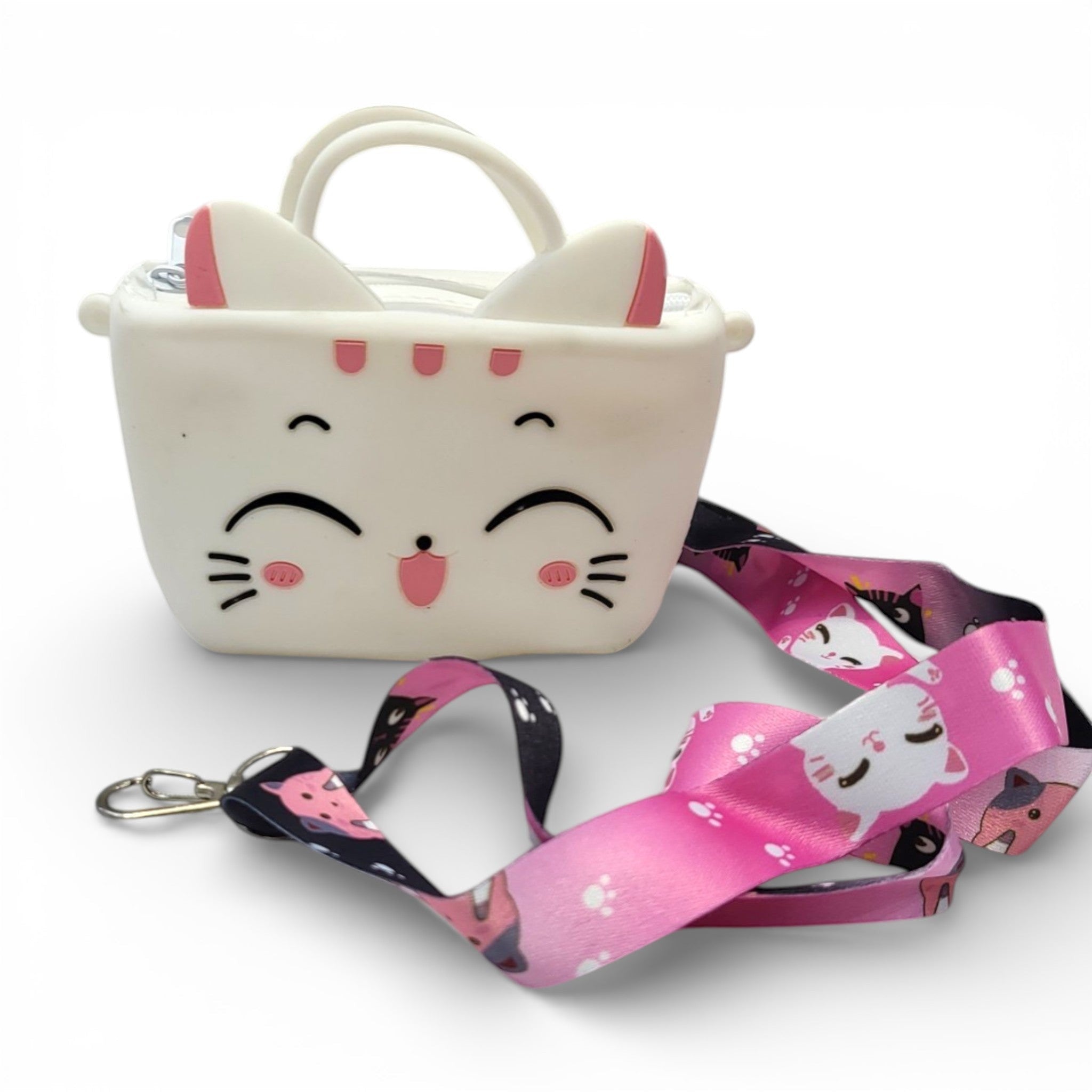Cute Cat Silicone Handbag for Kids | Crossbody Sling Bag with Handle for Girls