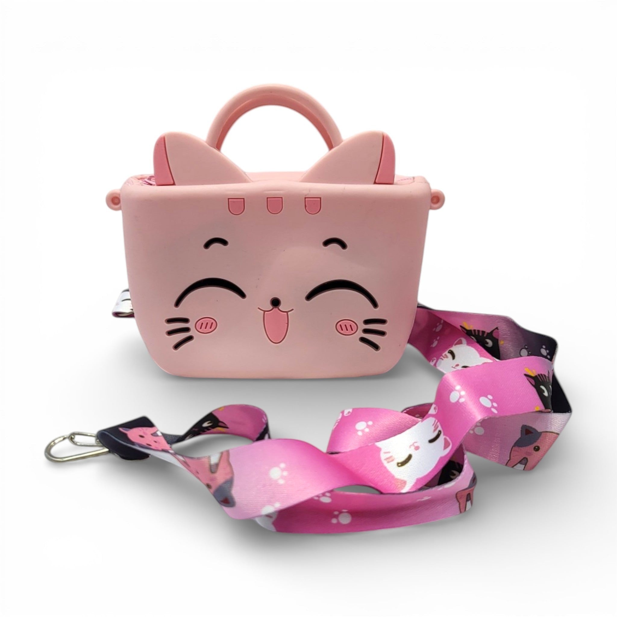 Cute Cat Silicone Handbag for Kids | Crossbody Sling Bag with Handle for Girls