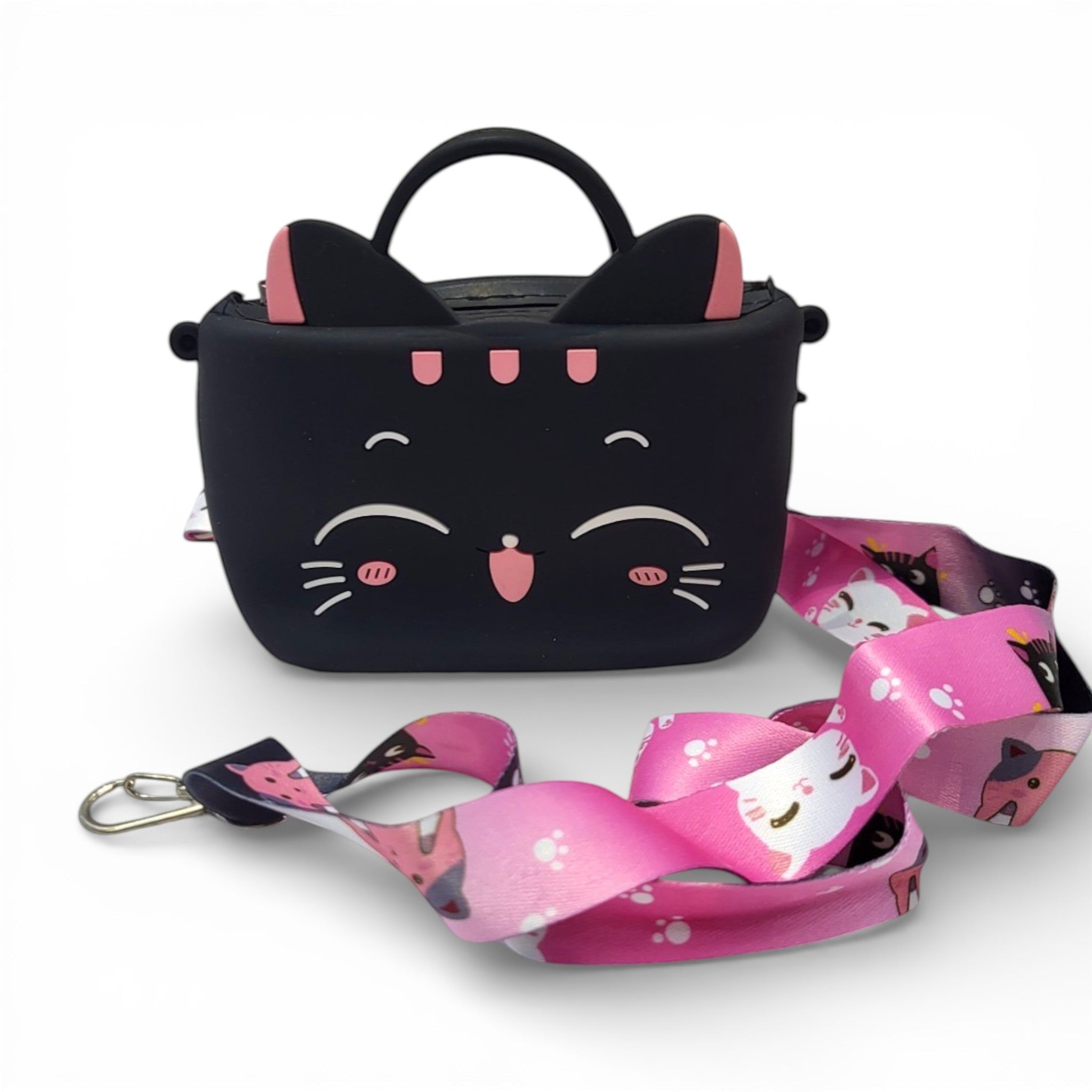 Cute Cat Silicone Handbag for Kids | Crossbody Sling Bag with Handle for Girls