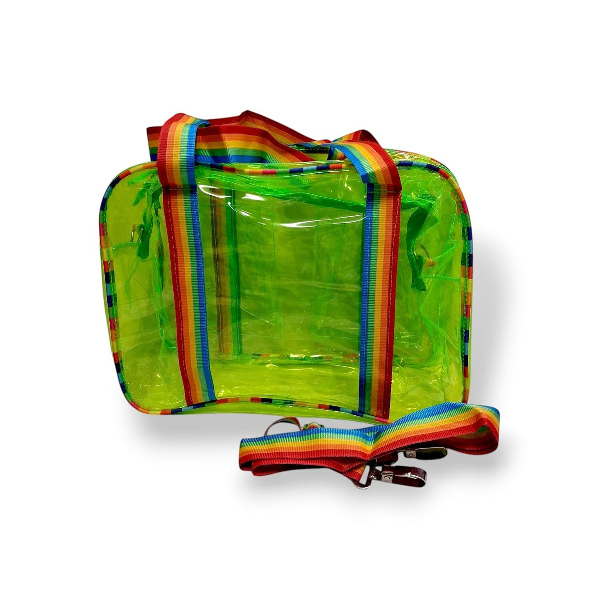 Kids Rainbow Jelly Tote Bag with Sling | Transparent PVC Carry Bag for Boys & Girls