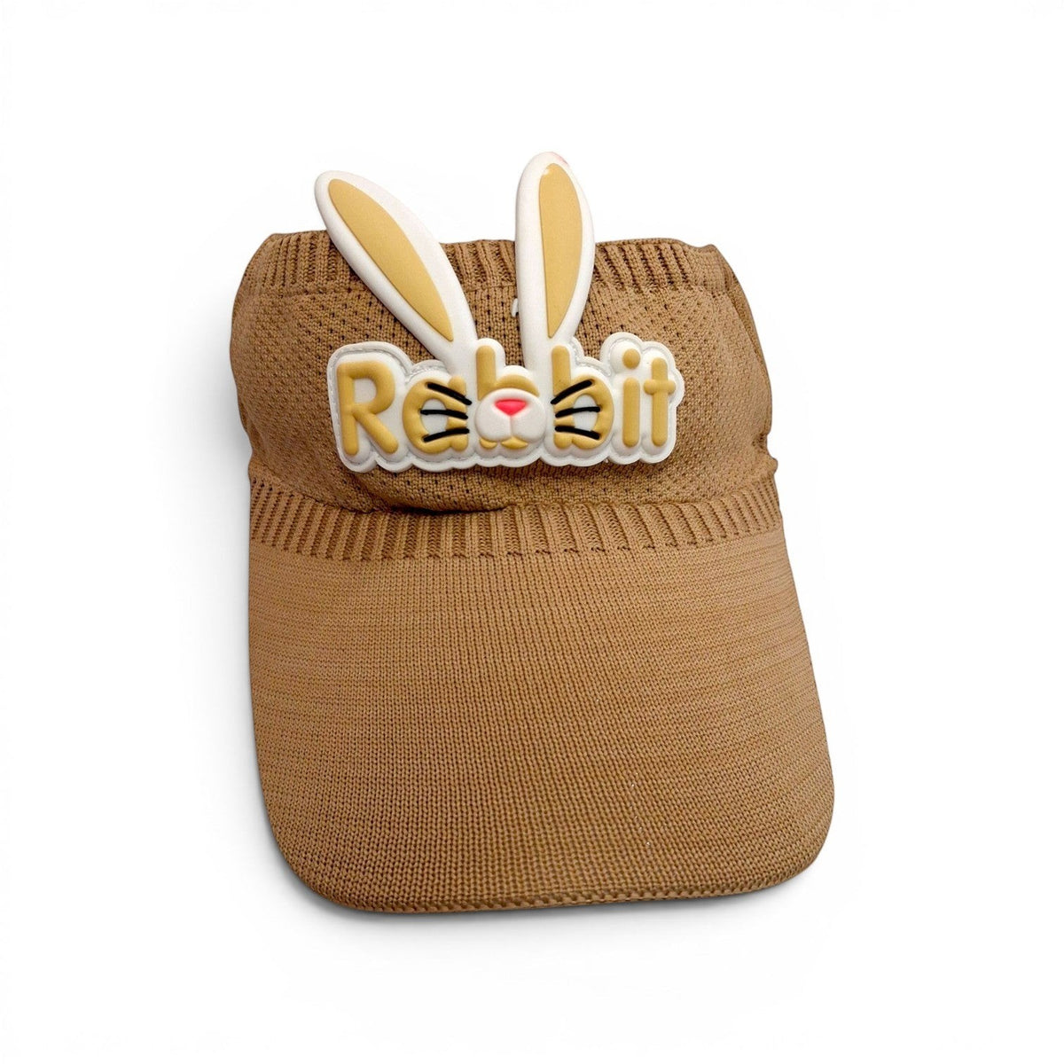 Kids Rabbit Cartoon Sun Visor Cap | Open Top Knit Hat