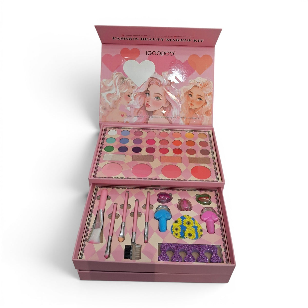 IGOODCO Fashion Beauty Makeup Kit | Multi-Drawer Complete Gift Set