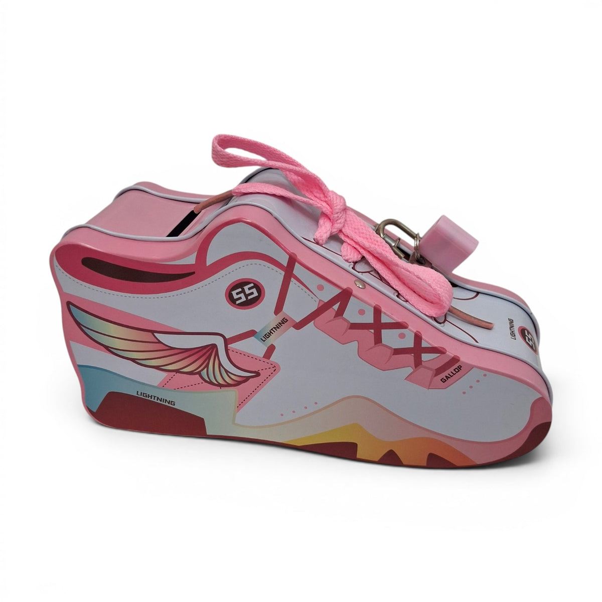 Sneaker Piggy Bank for Girls with Lock and Key — Pink Shoe Money Box