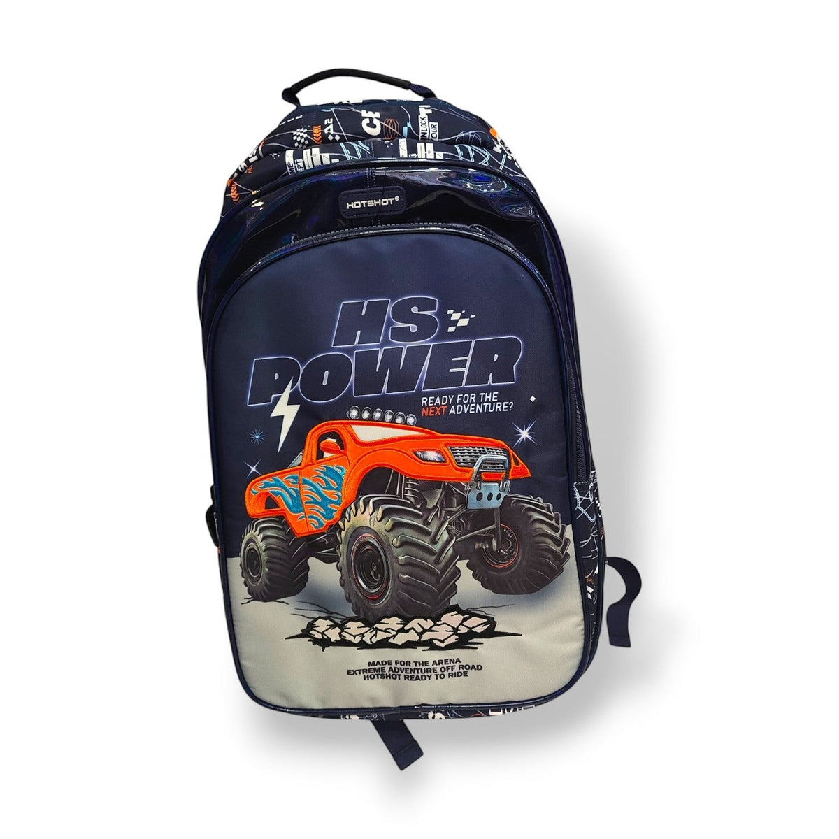 Hotshot HS Power Boys School Bag | Monster Truck Backpack for Kids & Teens