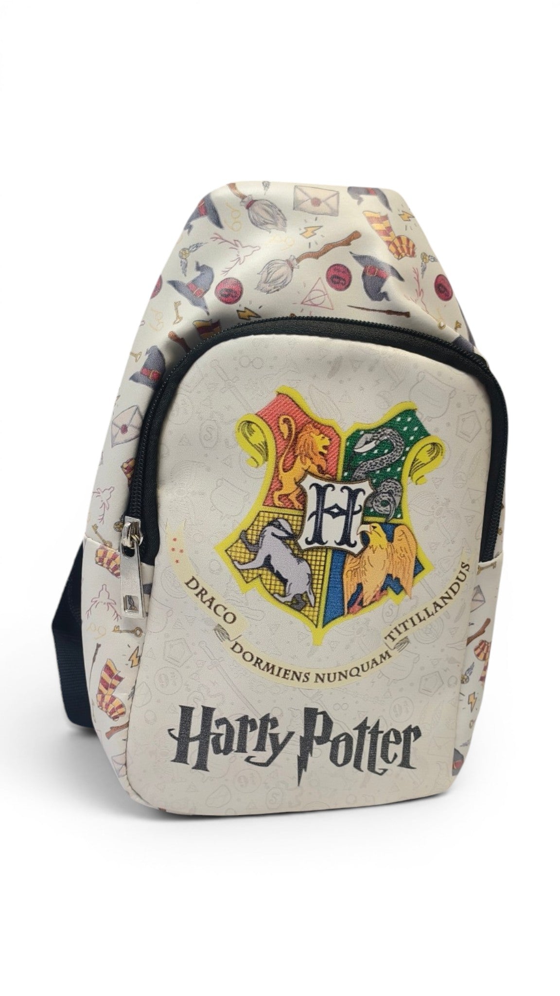 Official Harry Potter Hogwarts Crest Sling Backpack - Kids & Teens Crossbody Travel Chest Bag