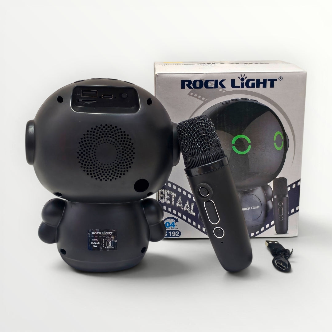 Rock Light Robot Bluetooth Karaoke Speaker with Mic