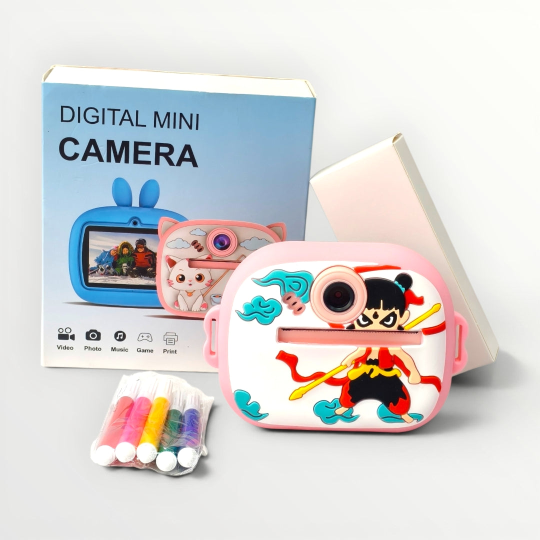Kids Instant Print Digital Camera – Dual Lens with Sketch Pens