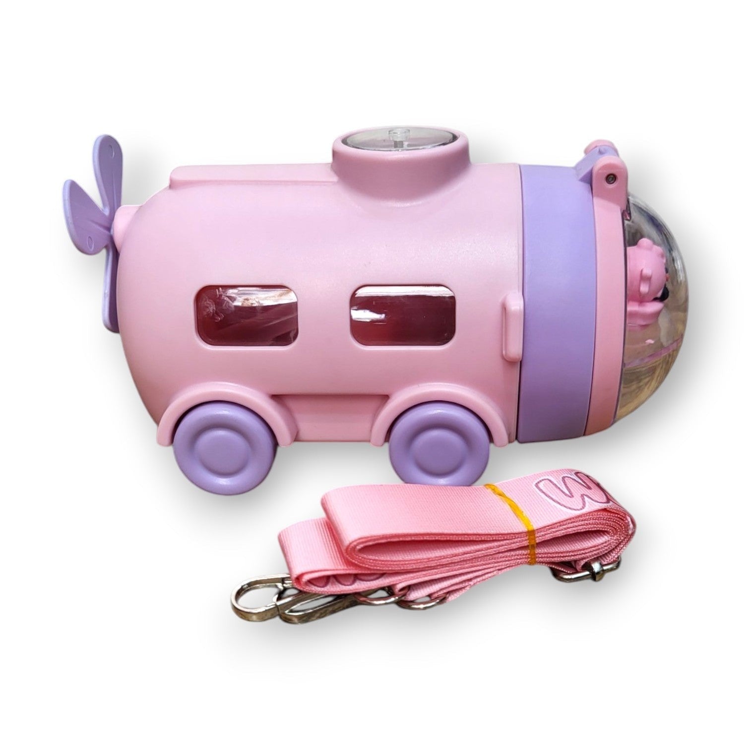 Submarine Kids Steel Bottle Pink | Straw Lid | Snow Globe | School & Travel